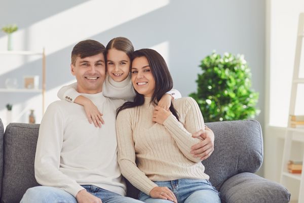 happy family at home